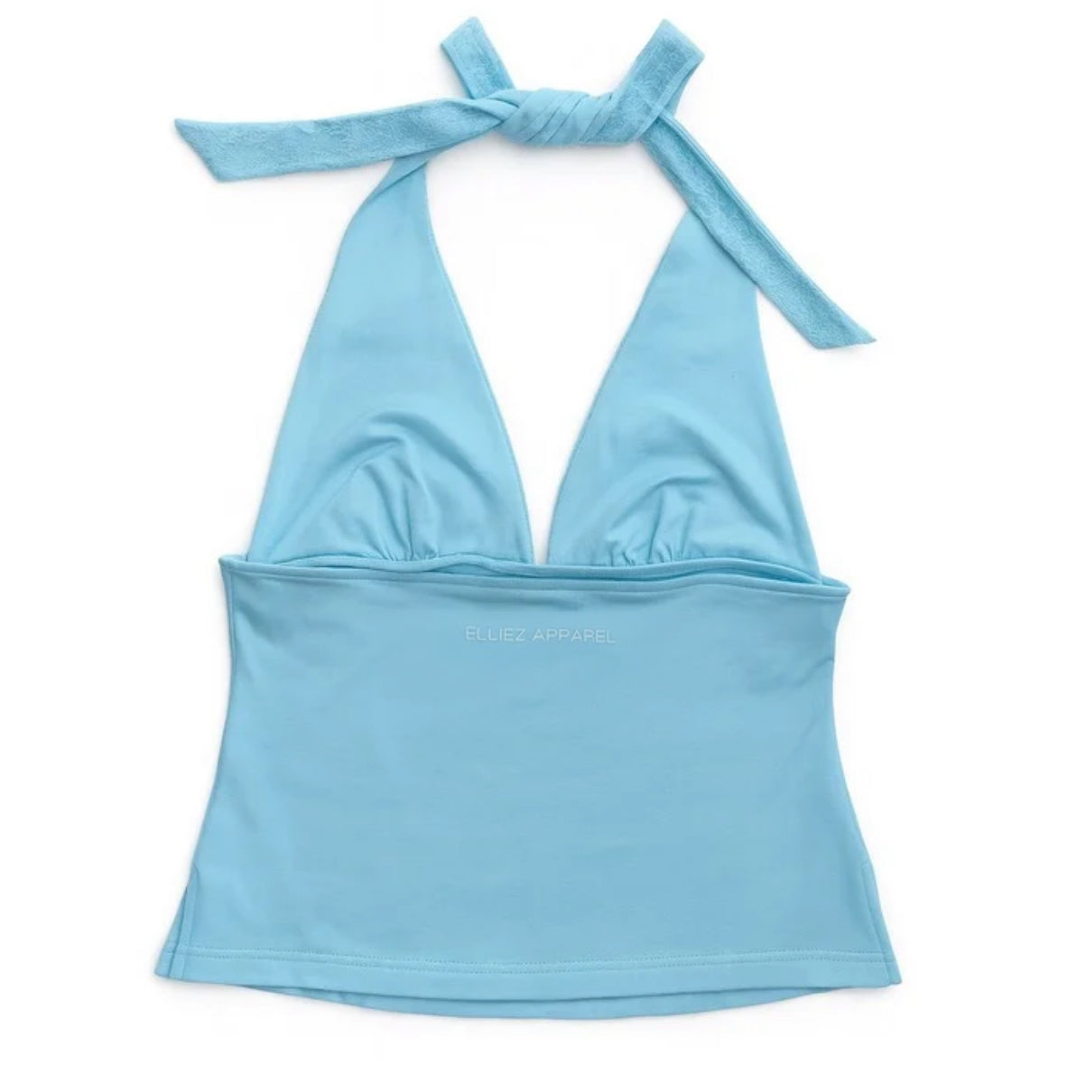 (Blue) Laced numbered halter top