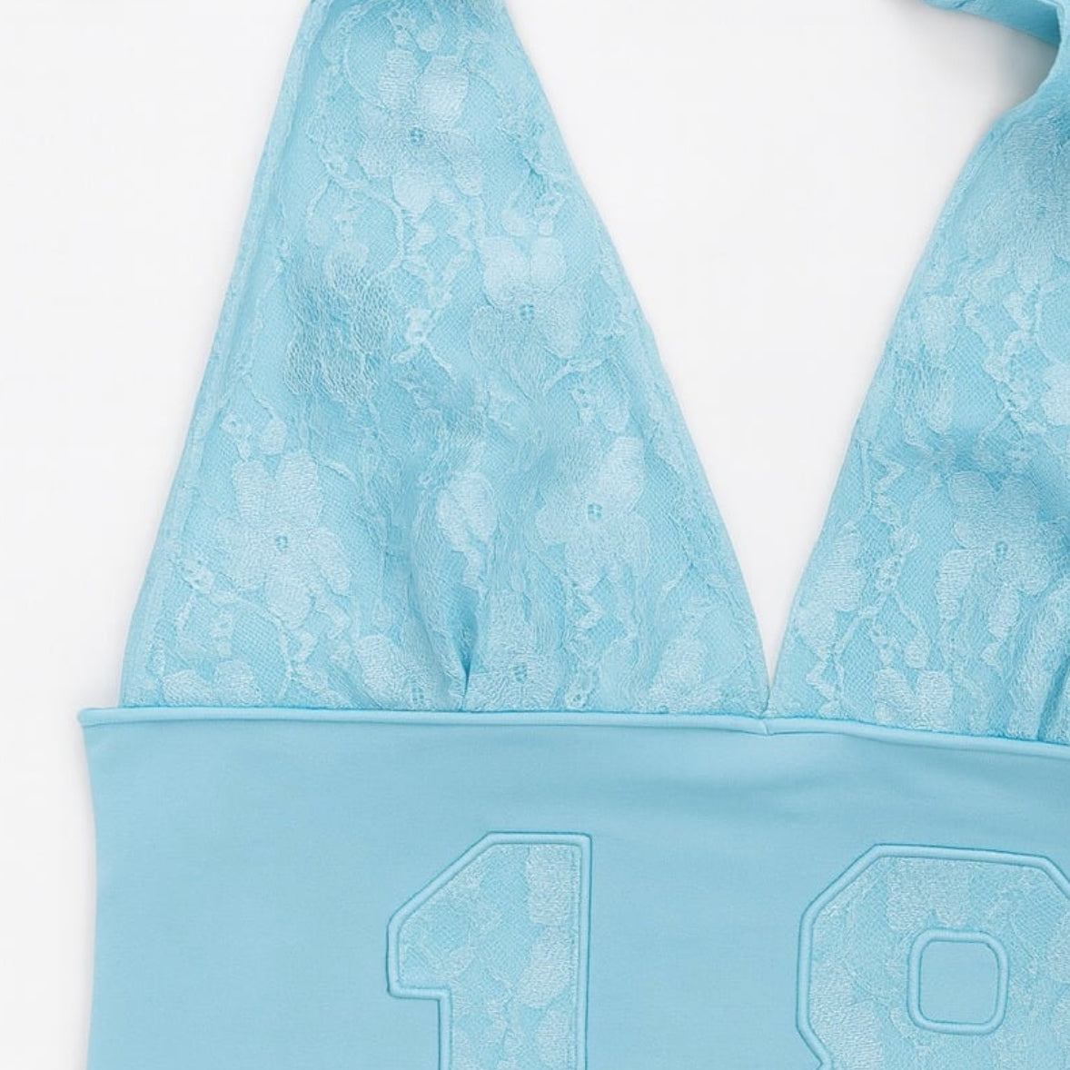 (Blue) Laced numbered halter top